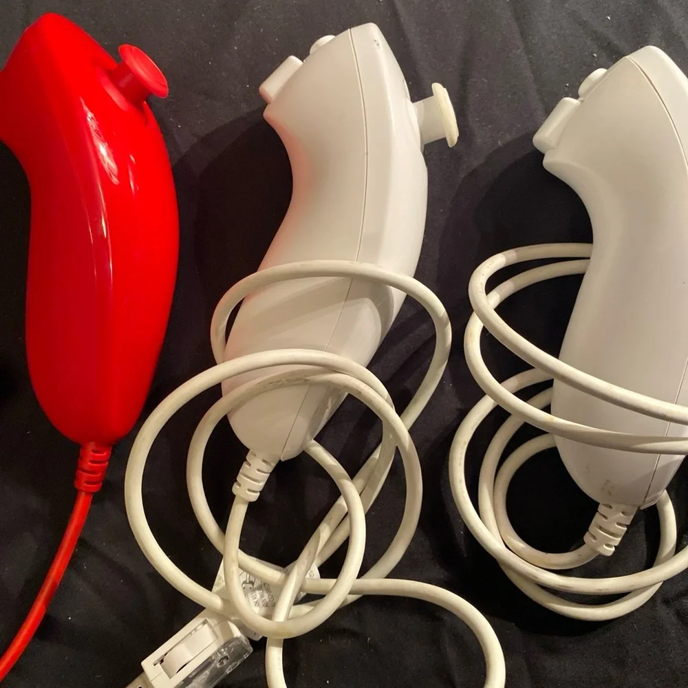 Wii Nunchuk Controllers - Red and White